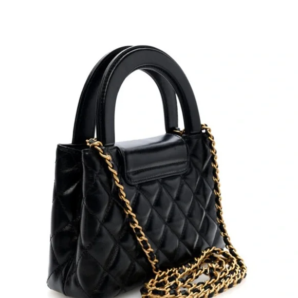 Chanel Black Quilted Satchel with Gold Chain - Picture 2 of 2